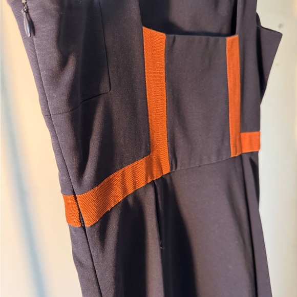 Navy and Orange-Brown Pencil Dress - Picture 3 of 5